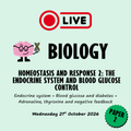 Homeostasis and response 2: The Endocrine System and Blood Glucose Control