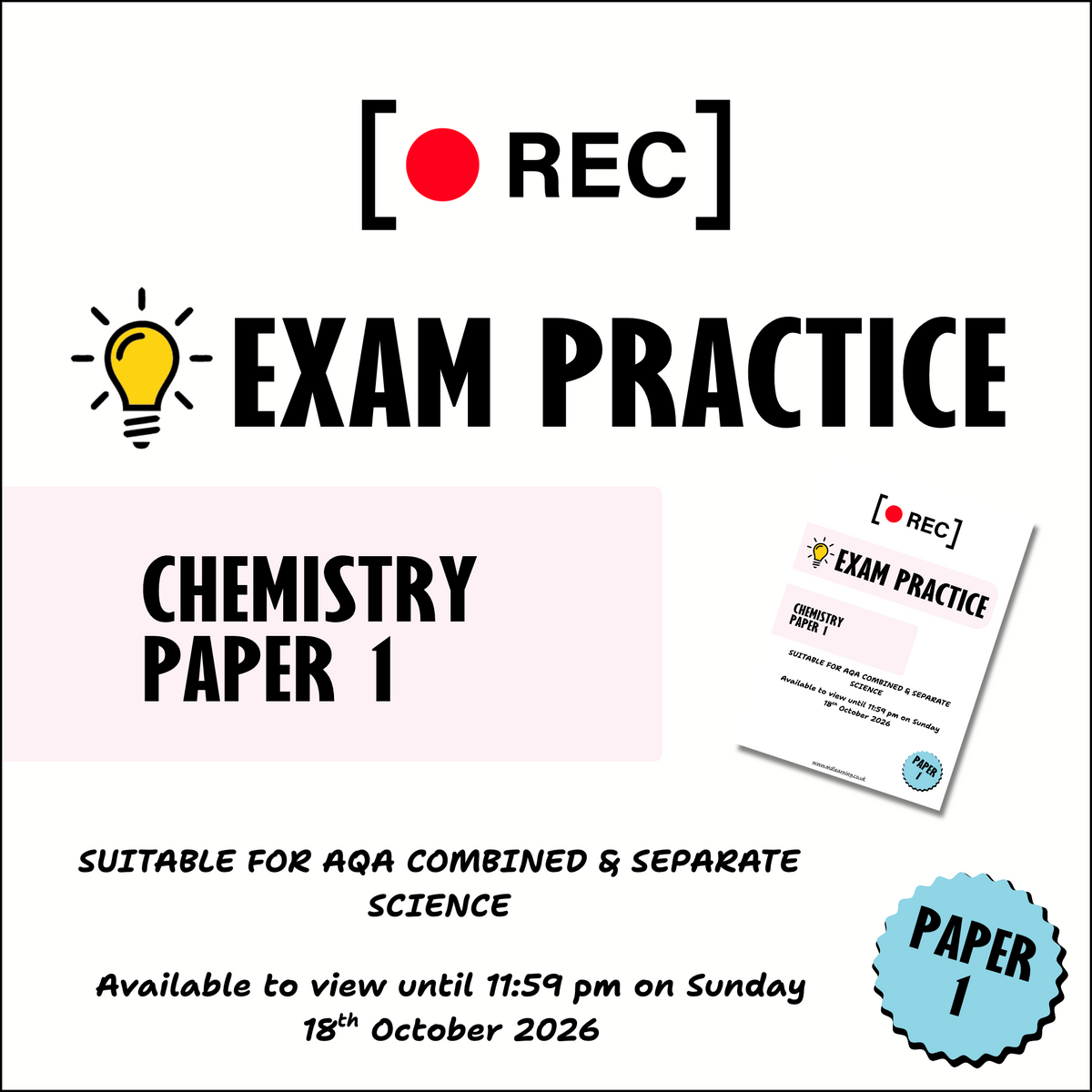 Weekly GCSE Science Exam Practice – Chemistry Paper 1