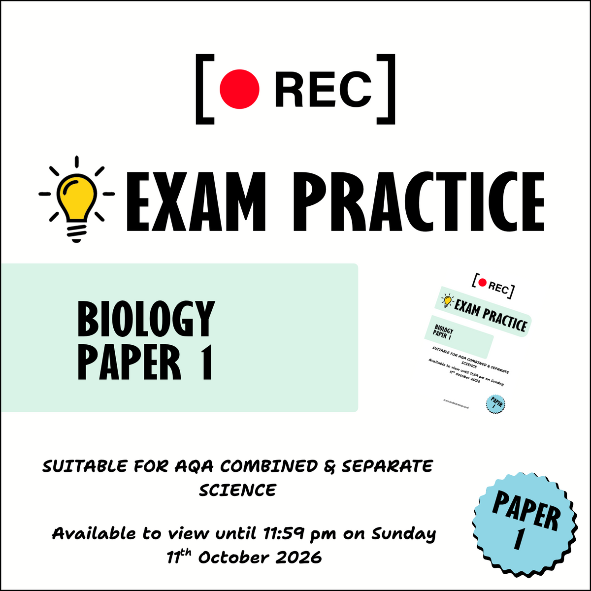 Weekly GCSE Science Exam Practice – Biology Paper 1