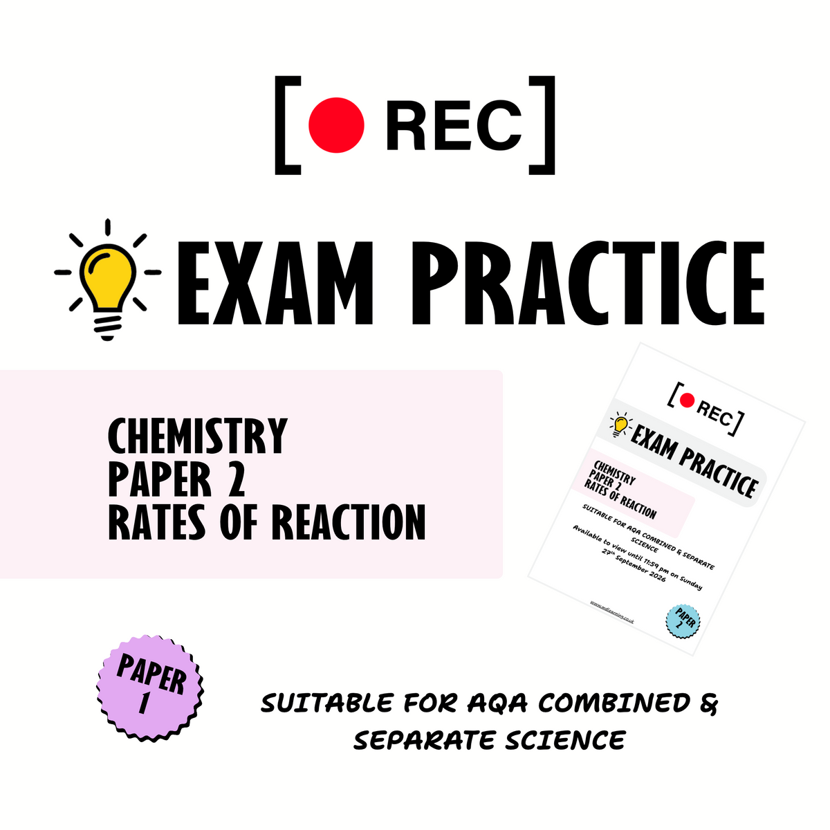 Weekly GCSE Science Exam Practice – Rates of Reaction